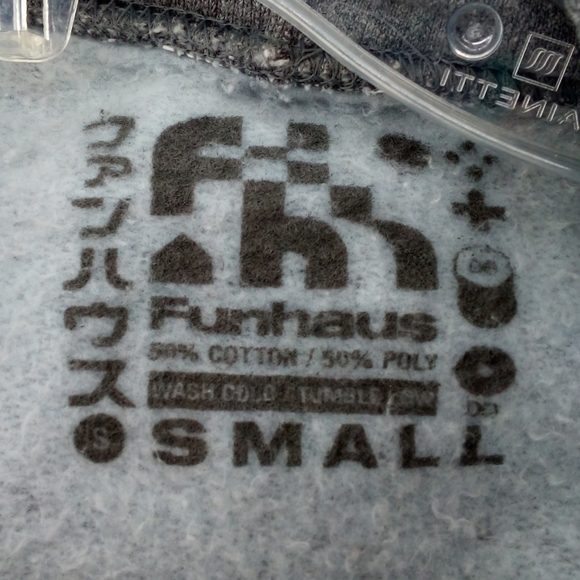 Funhaus Cotton Polyester Gray Hoodie Kangaroo Pocket S Yellow Lettering - Picture 2 of 7